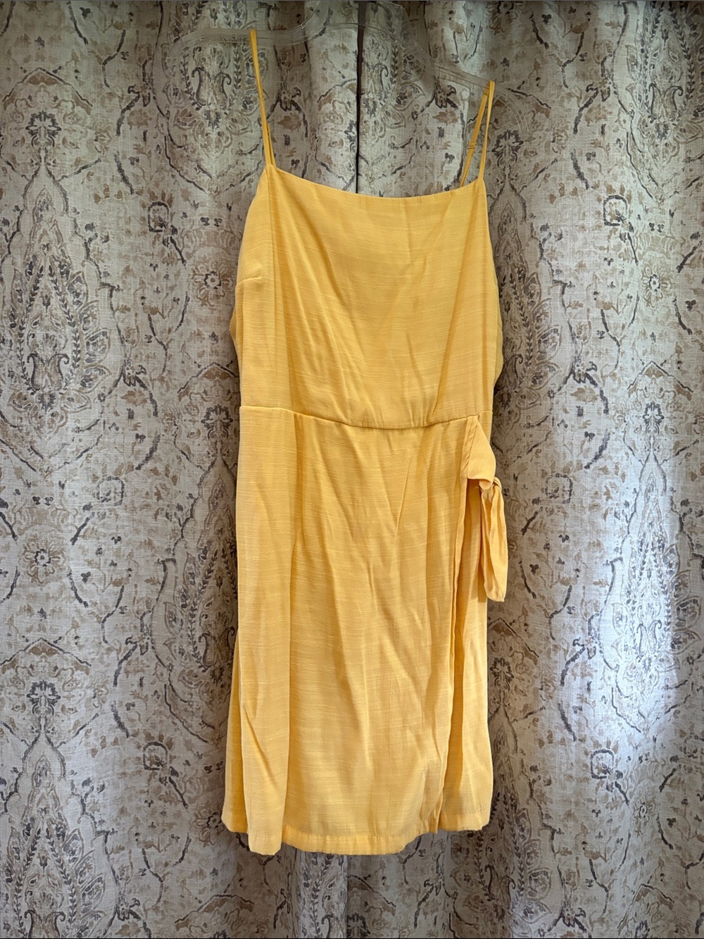 Nine West Sunny Yellow Spaghetti-Strap Tie Mini Dress